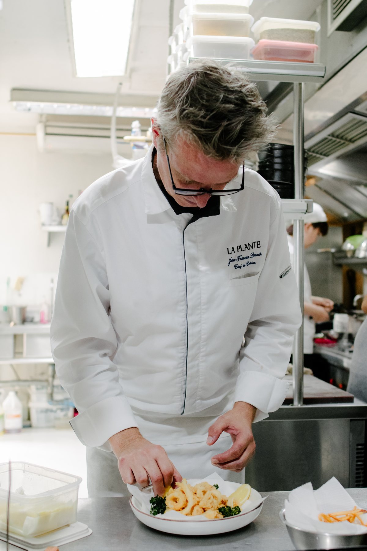 Chef plating classic French food